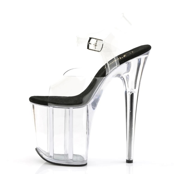 Pleaser 8 inch clear platform pole dancing and exotic dancing stiletto - Picture 3 of 4